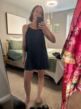 Vintage Cato denim Navy Blue Swing Mini Dress